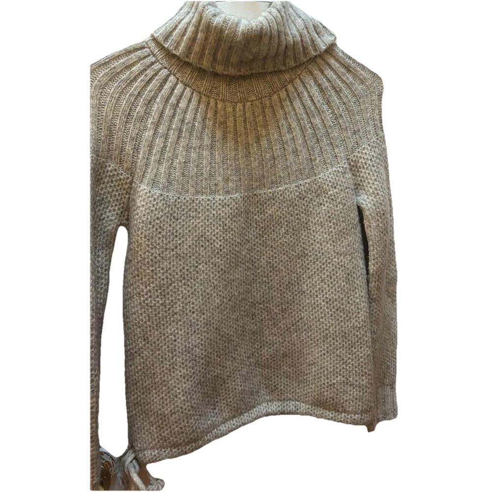 Madewell Snowbound Wool Mohair Blend Drawstring Cowl Neck Sweater Gray XS